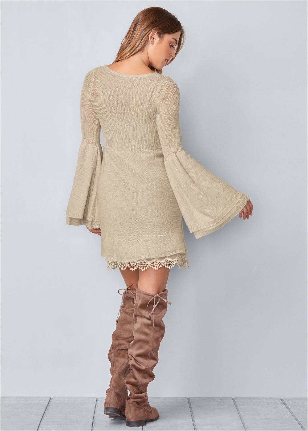 Venus Boho Sweater Dress - Oatmeal
