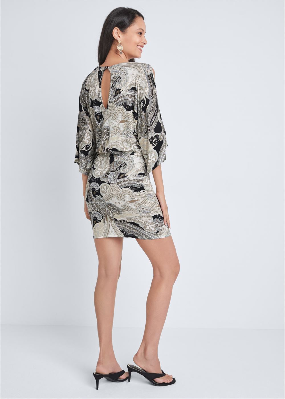 Venus Paisley Printed Dress - Black Multi