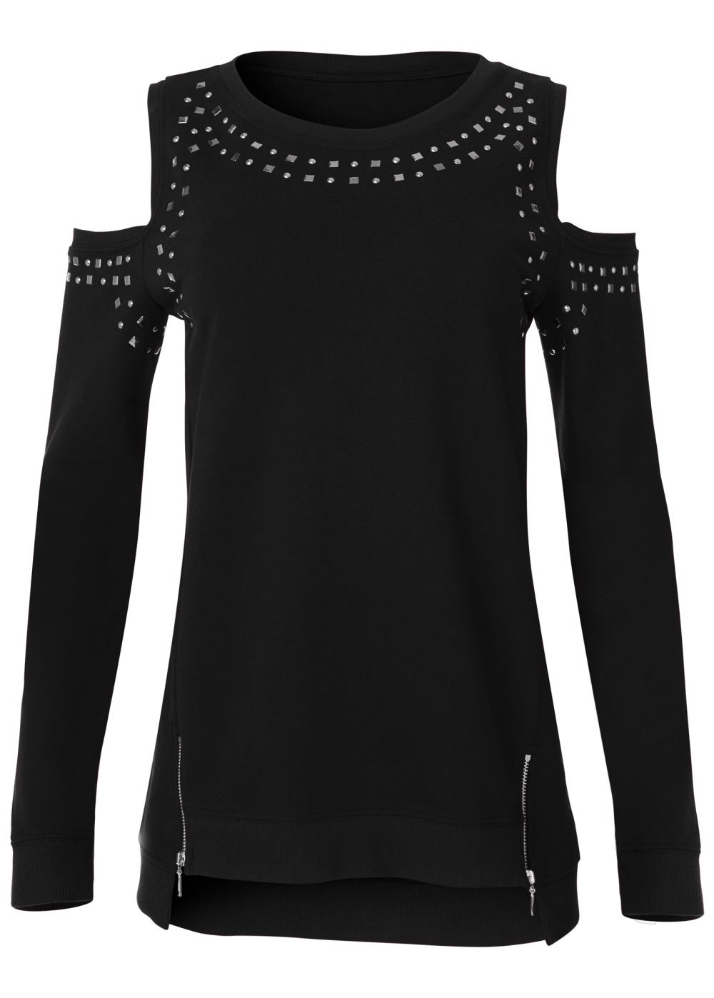 Venus Cold-Shoulder Sweatshirt in Black