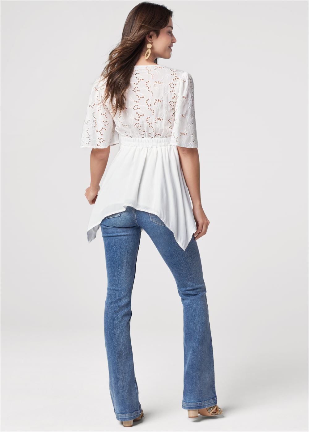 Venus Eyelet Detail Top in White