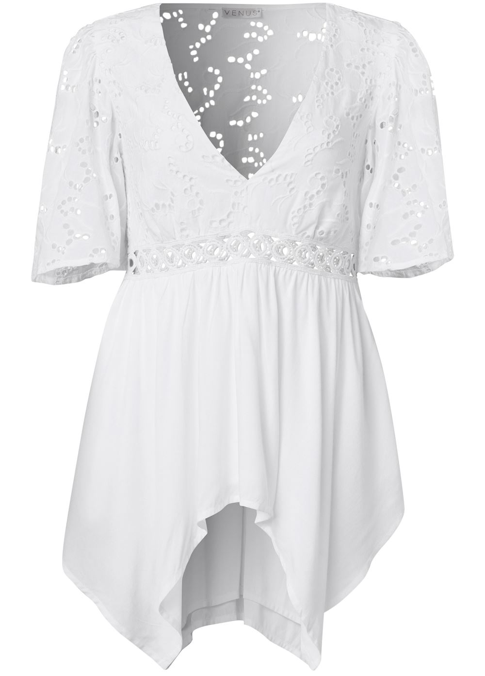 Venus Eyelet Detail Top in White