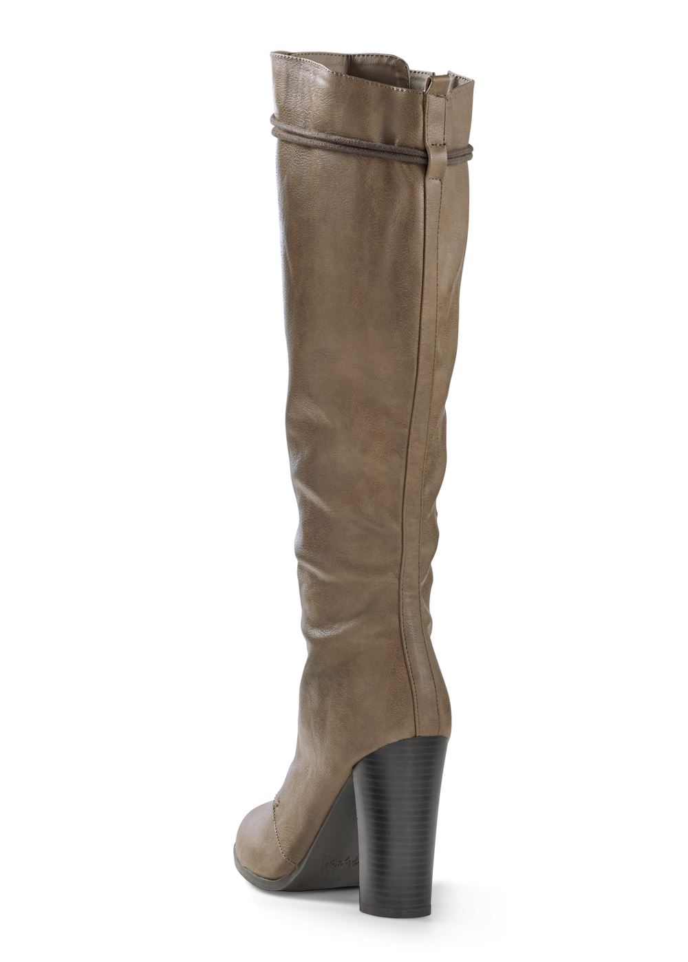 Venus Lace-Up Tall Boots in Taupe
