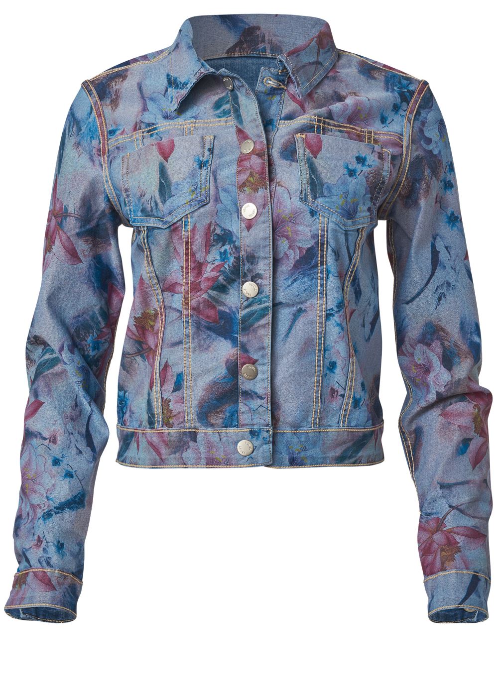 Venus Reversible Denim Jacket in Pink Floral