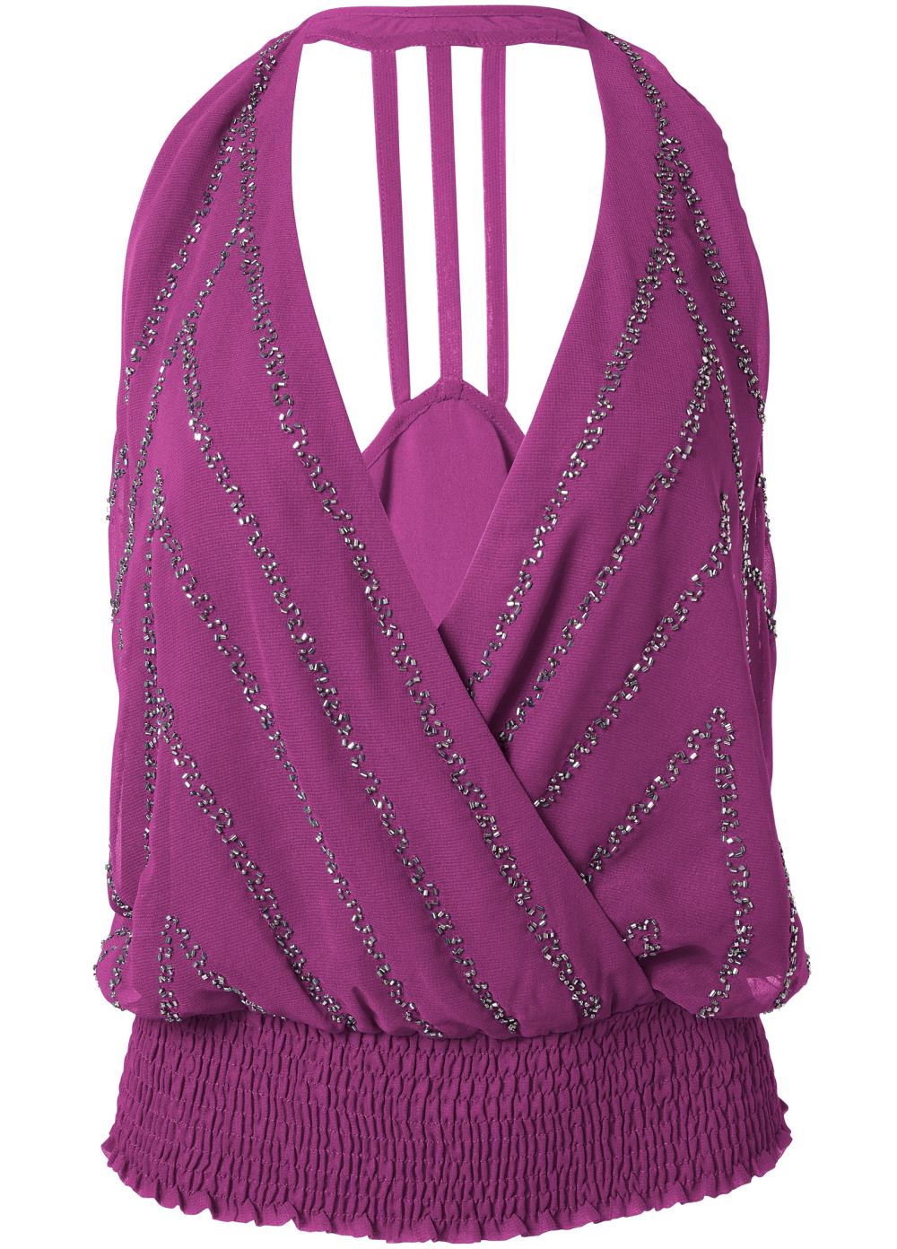 Venus Embellished Halter Neck Top in Purple