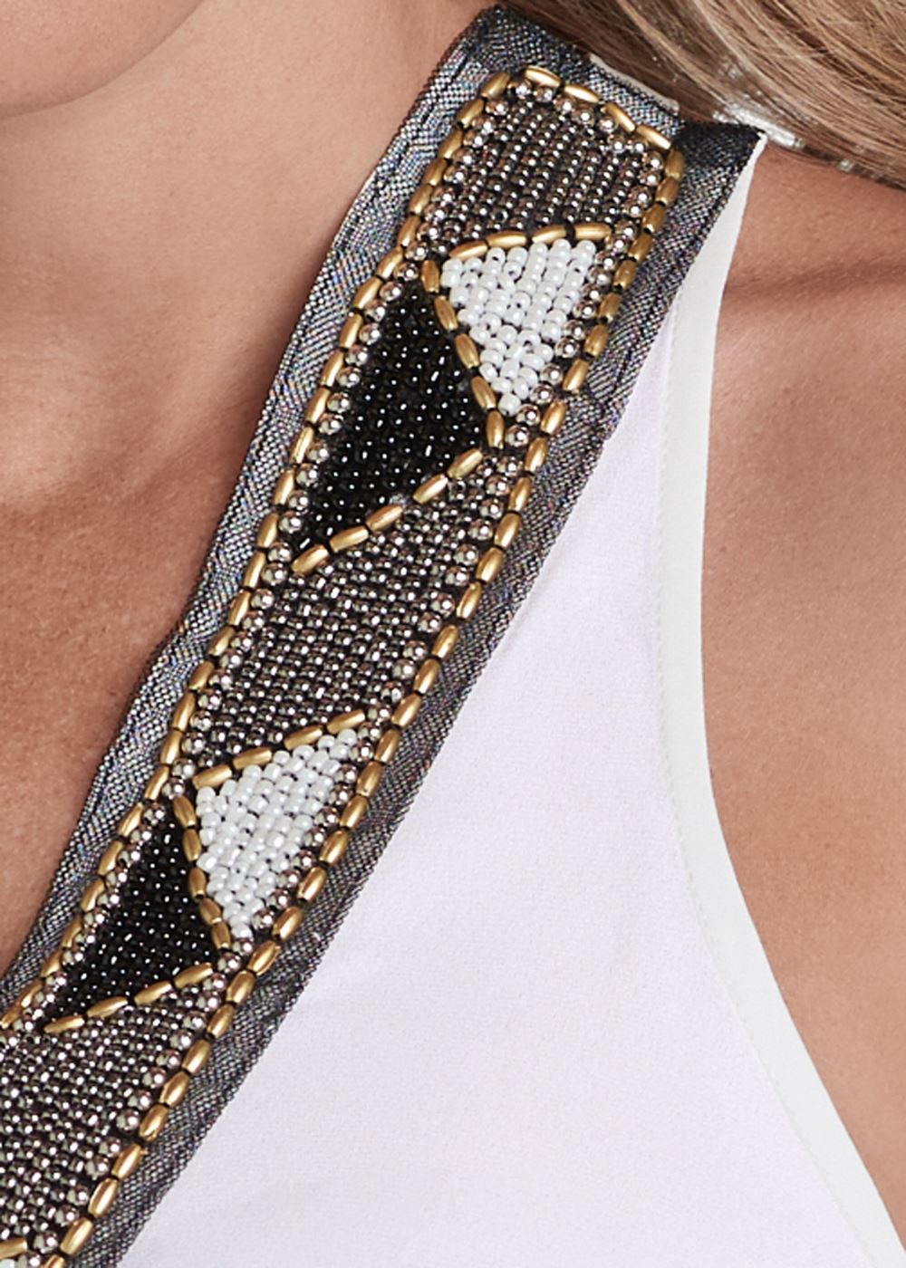 Venus Embellished Tank Top in White