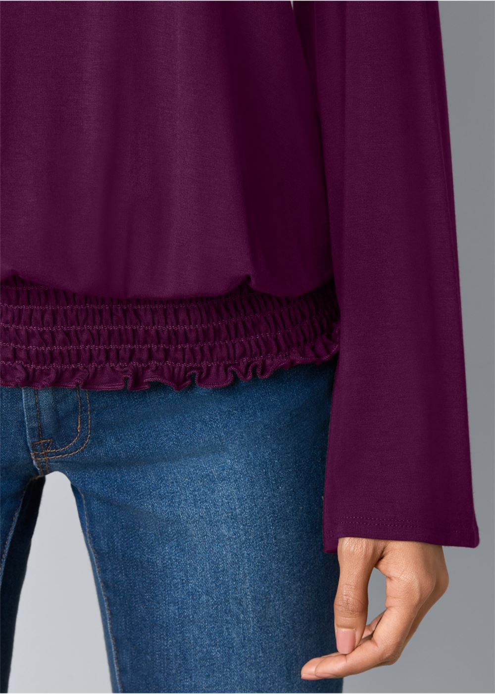 Venus Cold-Shoulder Blouson Top in Dark Purple