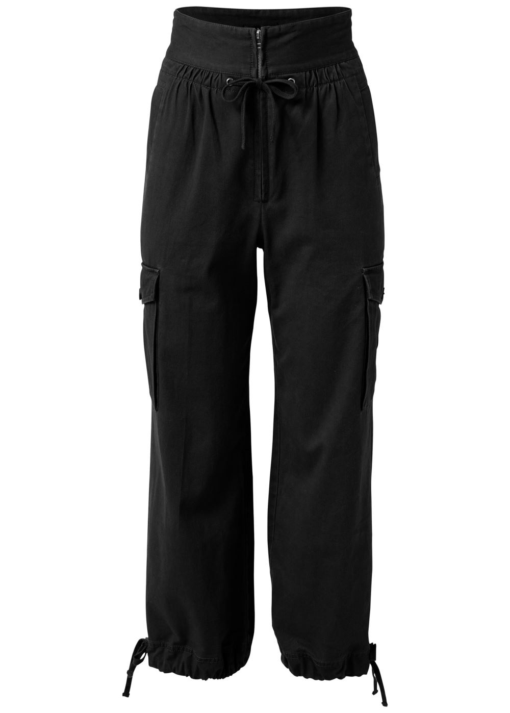 Venus High Waisted Cargo Pants in Black