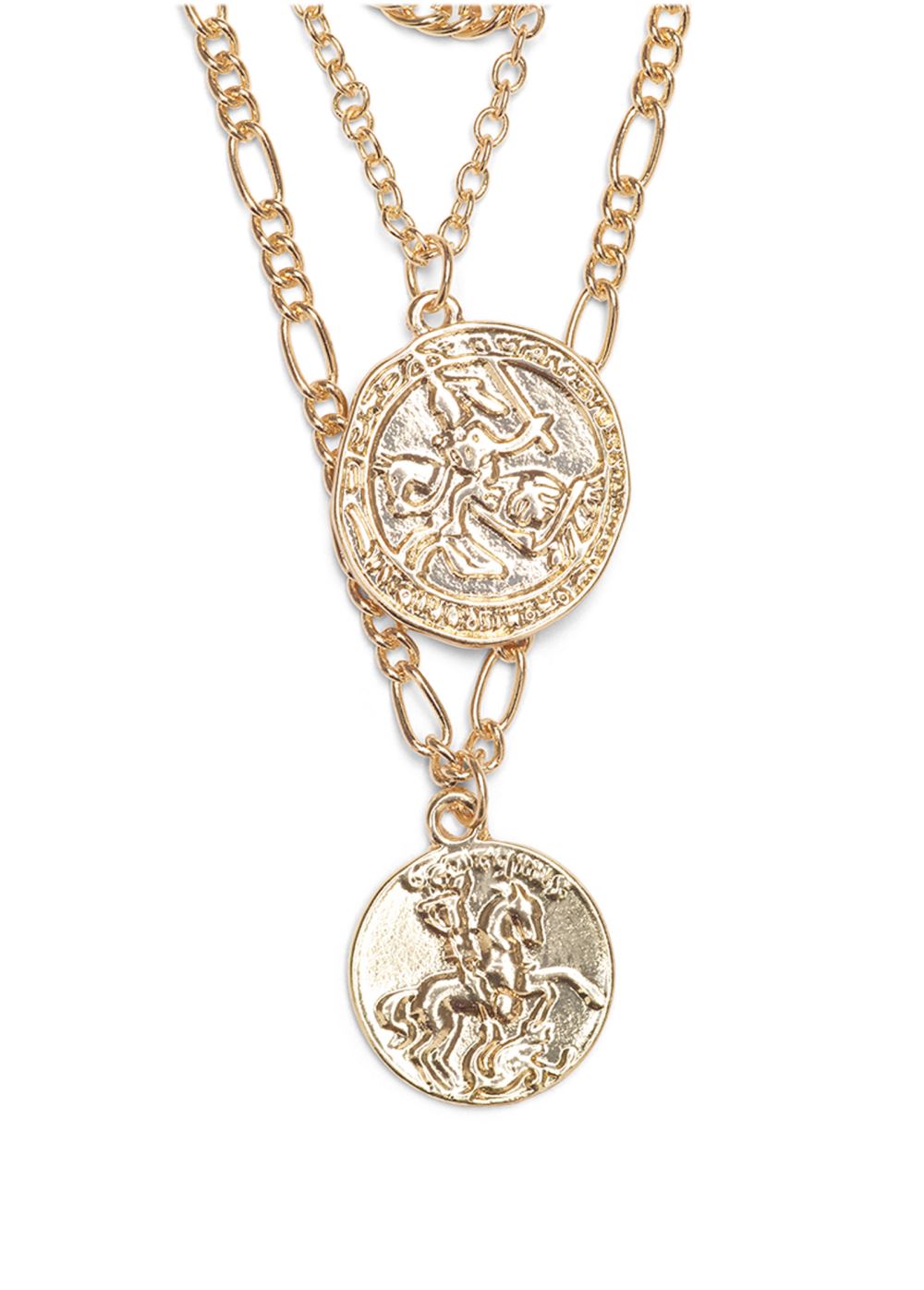 Venus Layered Coin Detail Choker in Gold