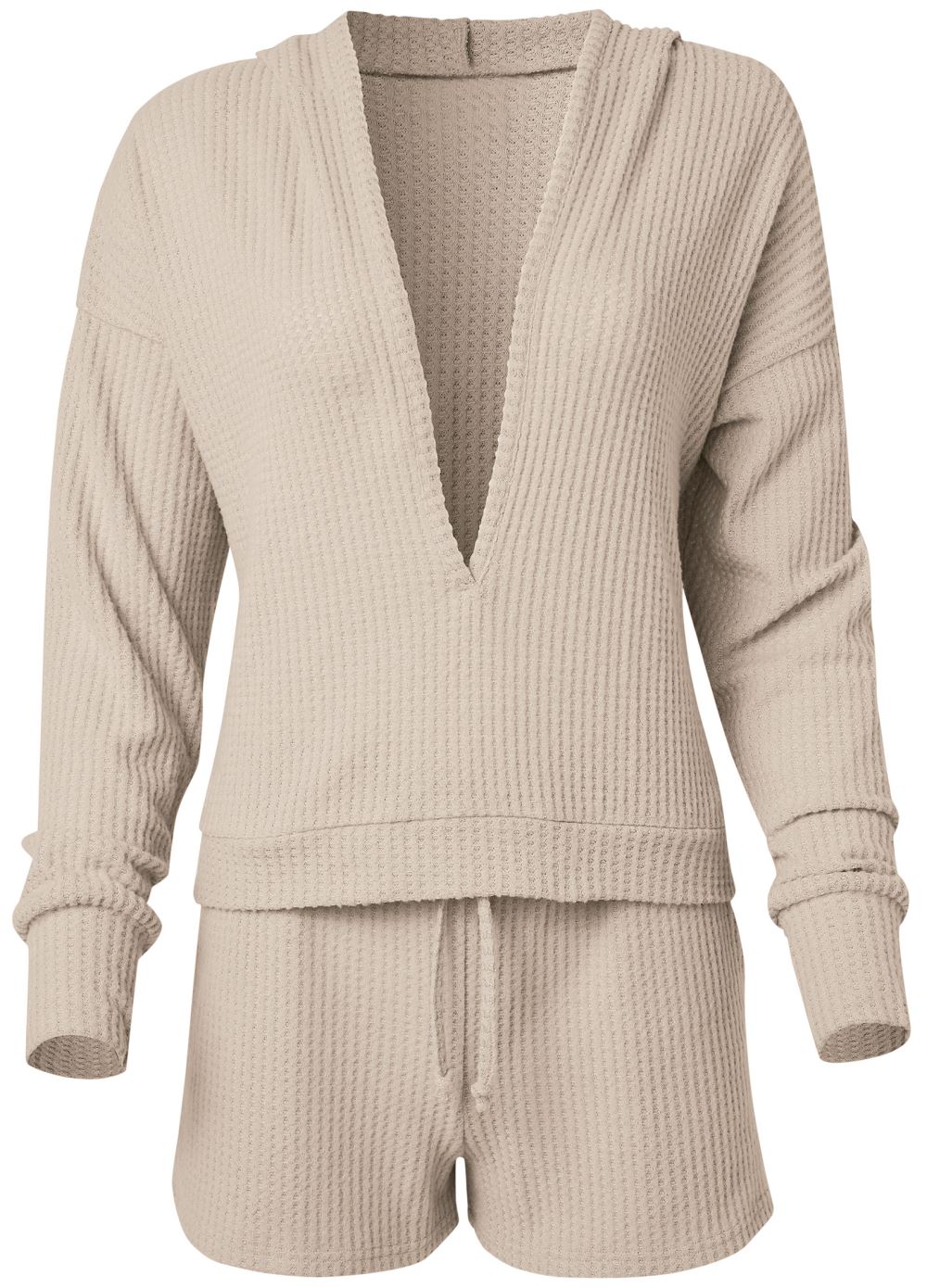Venus Brushed Waffle Short Set in Oatmeal
