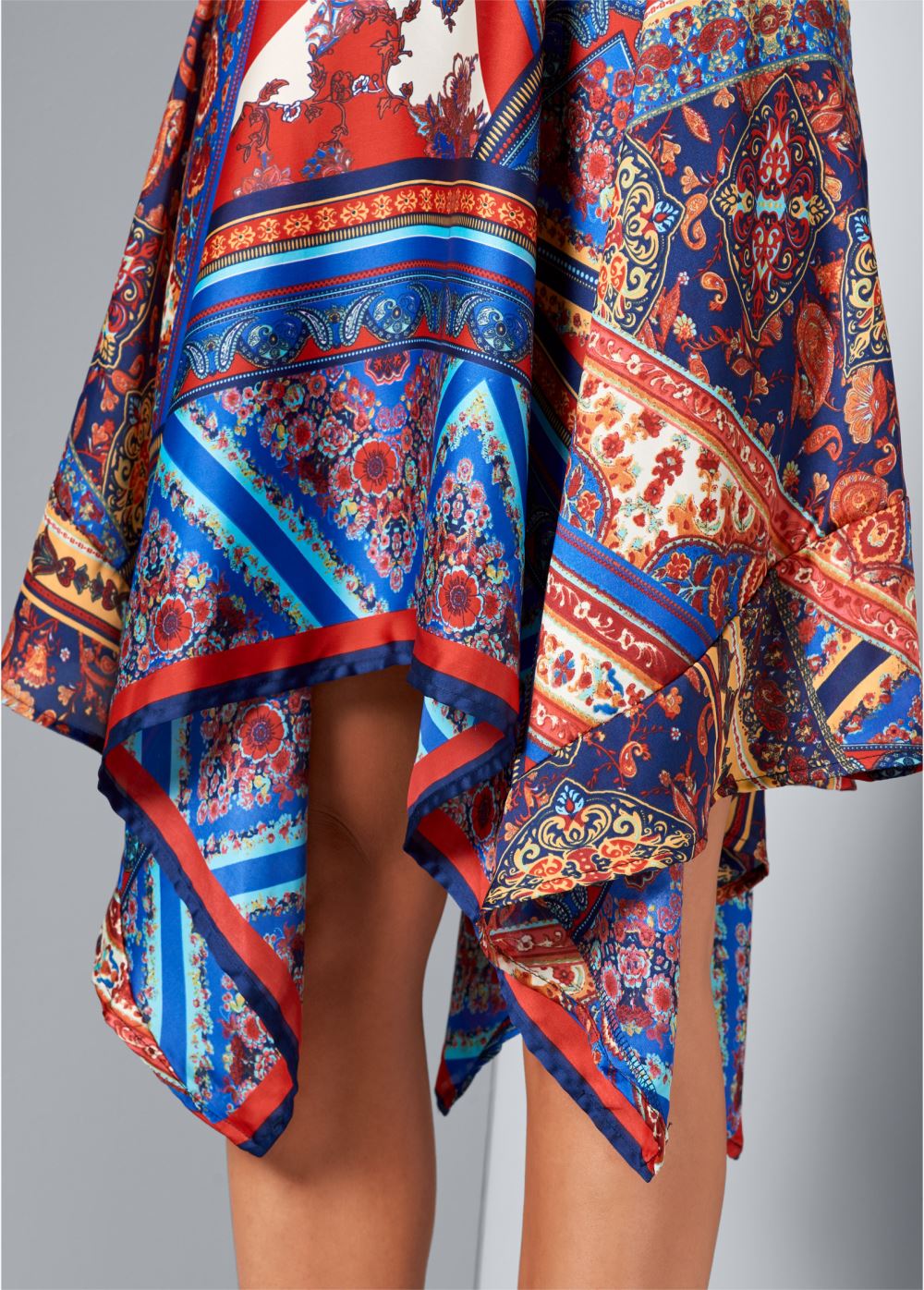 Venus Handkerchief Hem Dress - Navy Multi