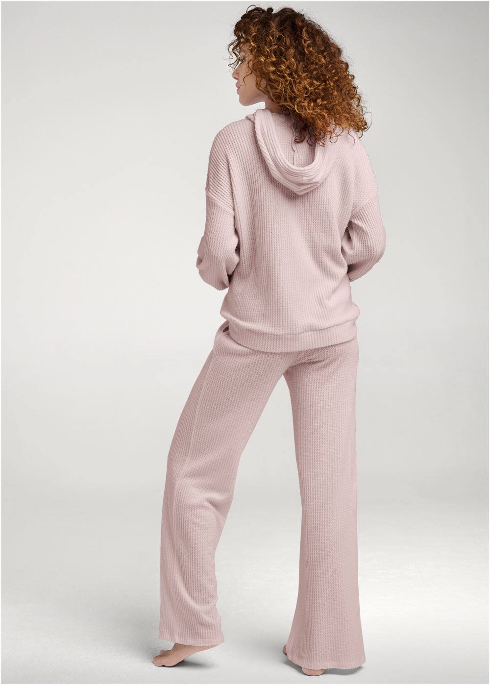 Venus Brushed Waffle Hoodie in Mauve