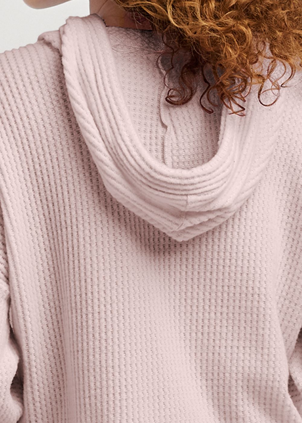 Venus Brushed Waffle Hoodie in Mauve