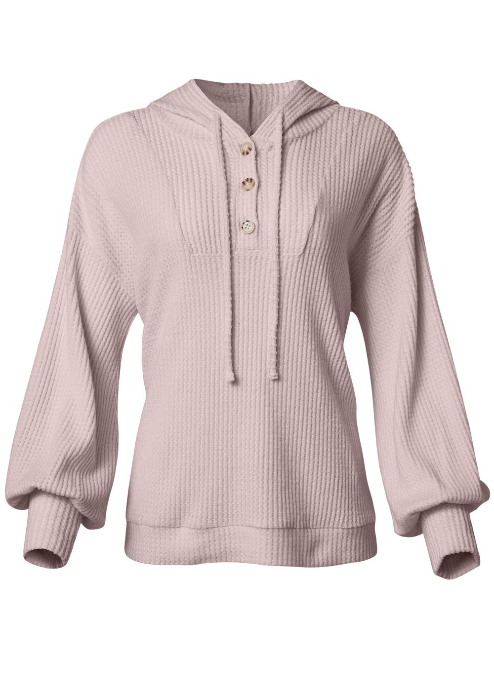 Venus Brushed Waffle Hoodie in Mauve