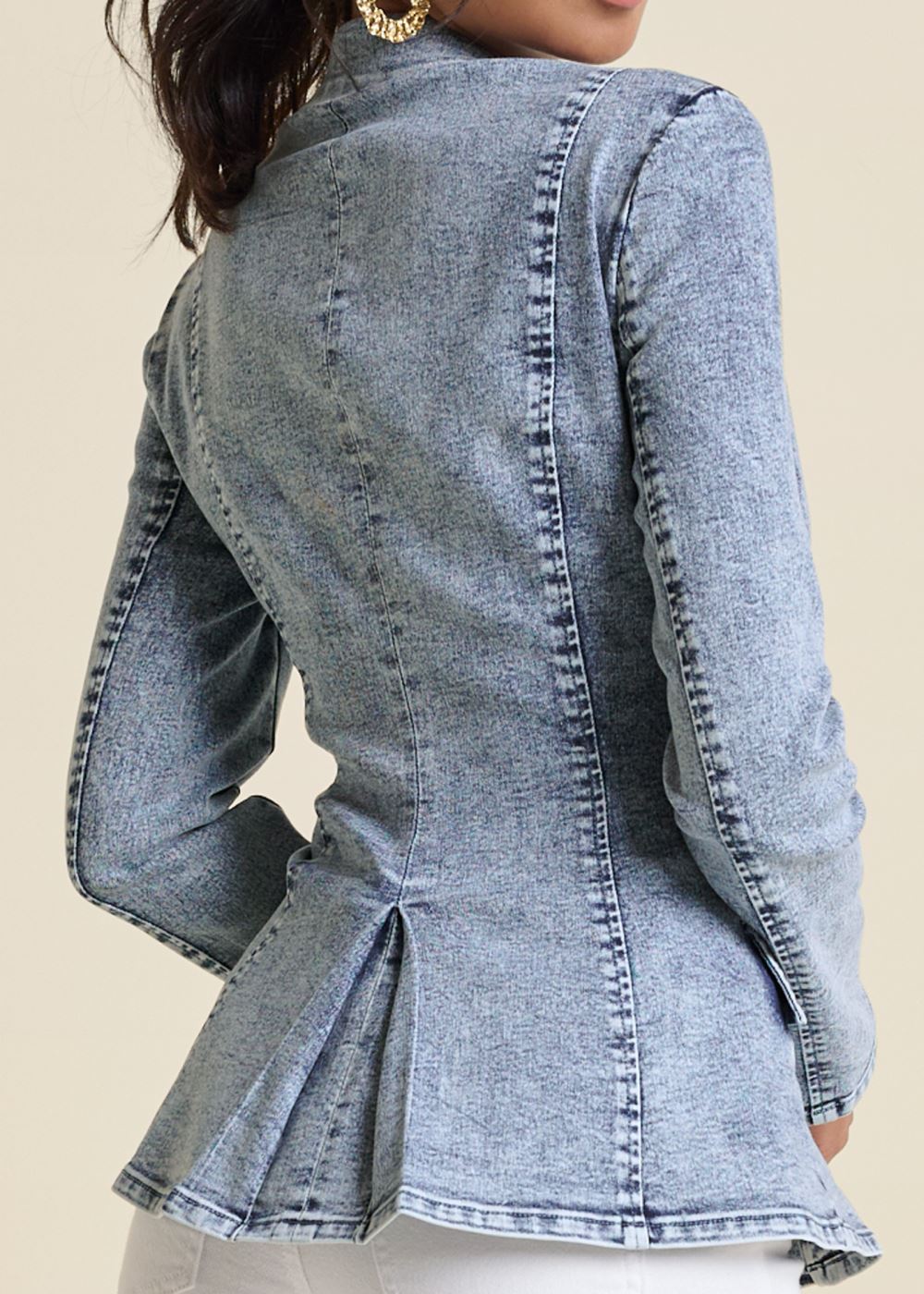 Venus Sweetheart Denim Blazer in Acid Wash