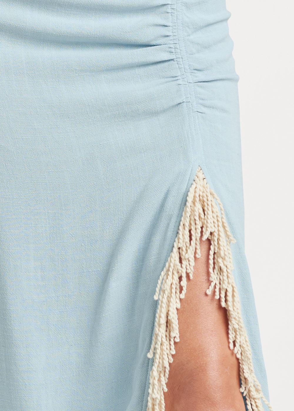 Venus Fringe Detail Maxi Skirt - Blue