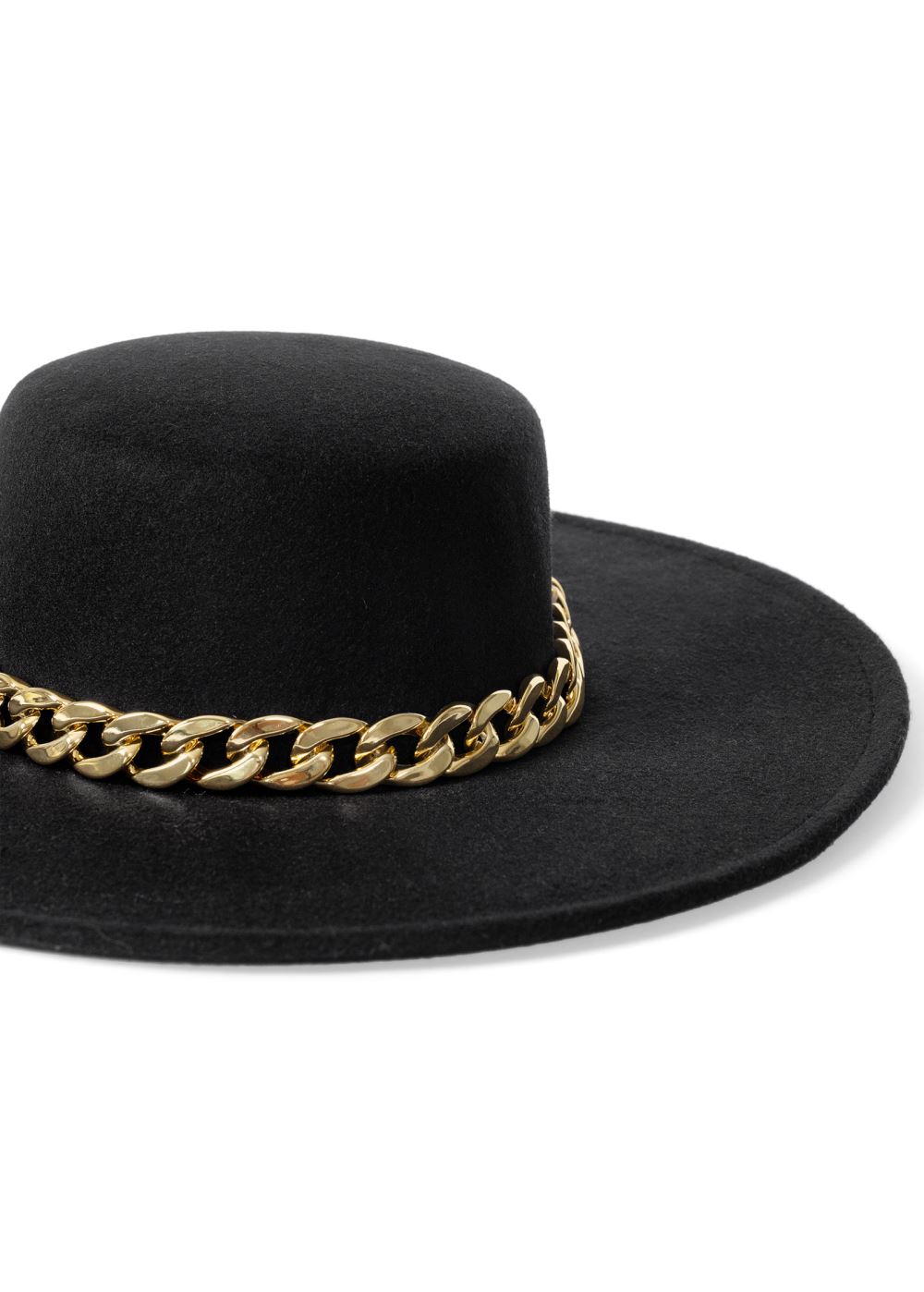 Venus Chain Detail Fedora in Black