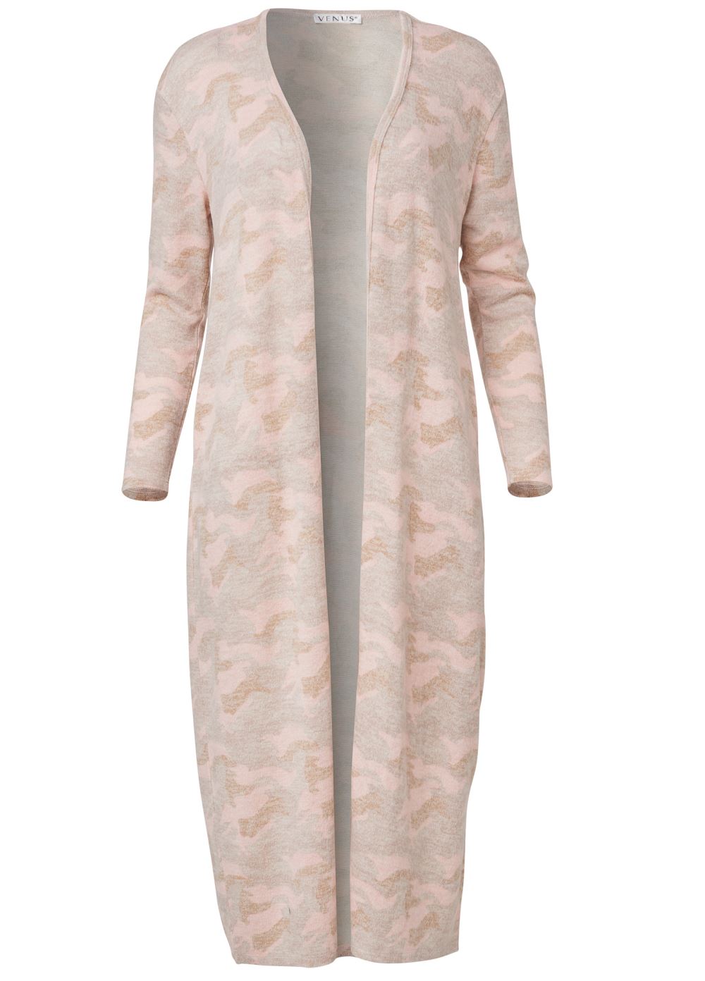 Venus Cozy Hacci Duster in Pink Multi