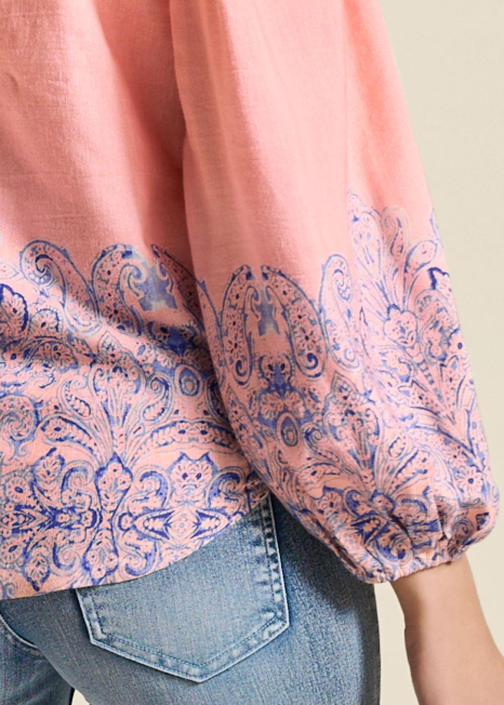 Venus Ombre Linen Top in Blush Multi