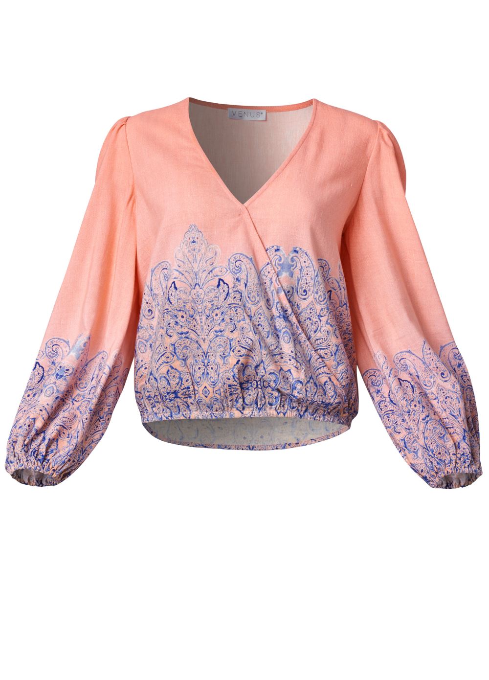 Venus Ombre Linen Top in Blush Multi