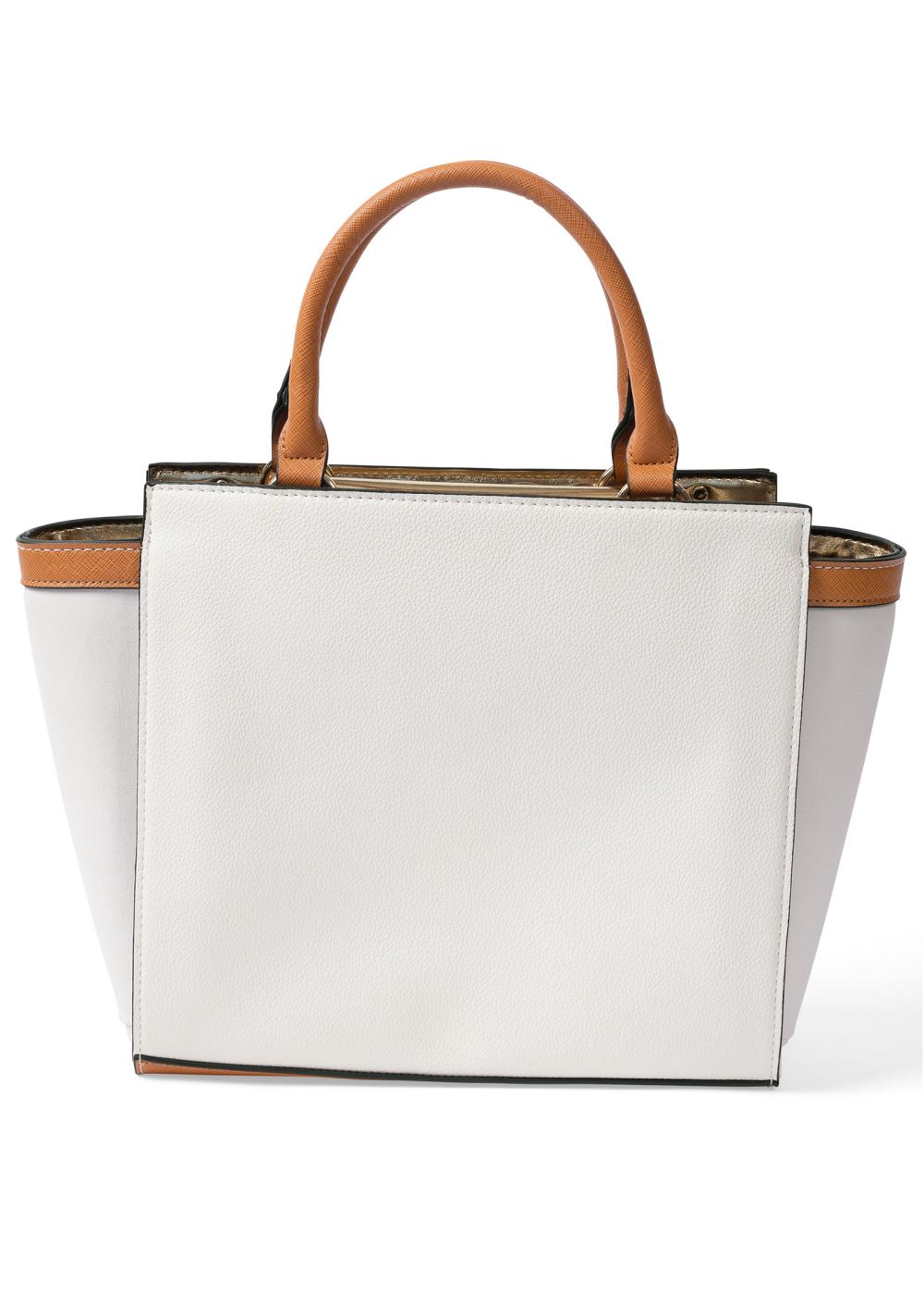 Venus Woven Studded Bag in White Multi