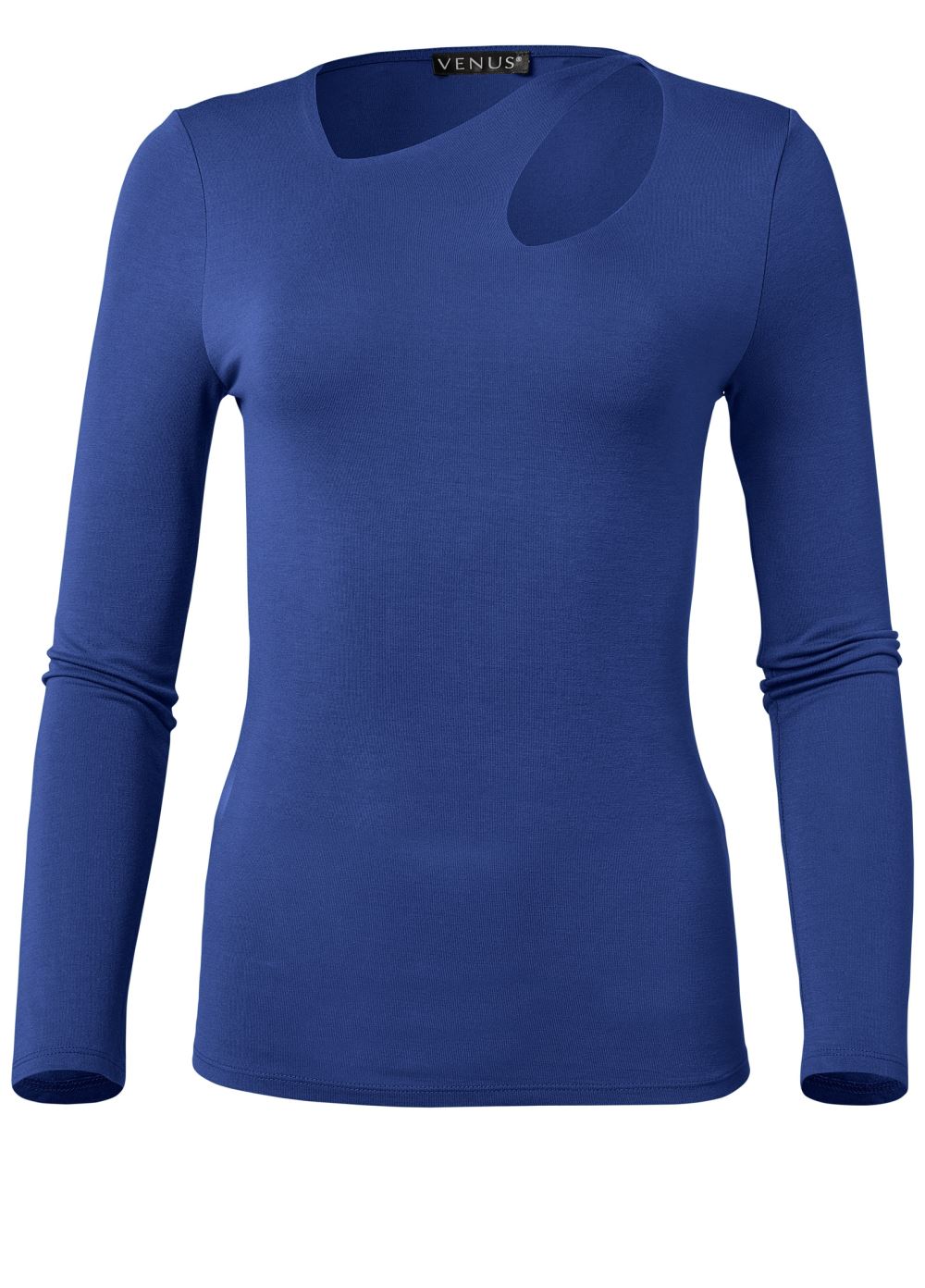 Venus Cutout Neckline Top in Blue