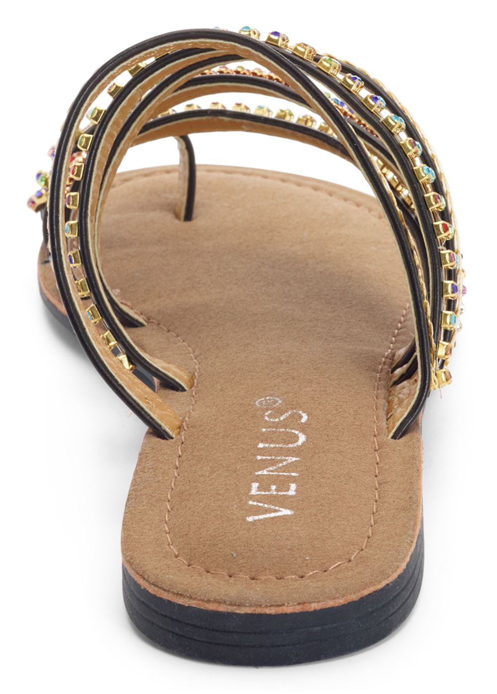 Venus Strappy Toe Ring Sandals in Black