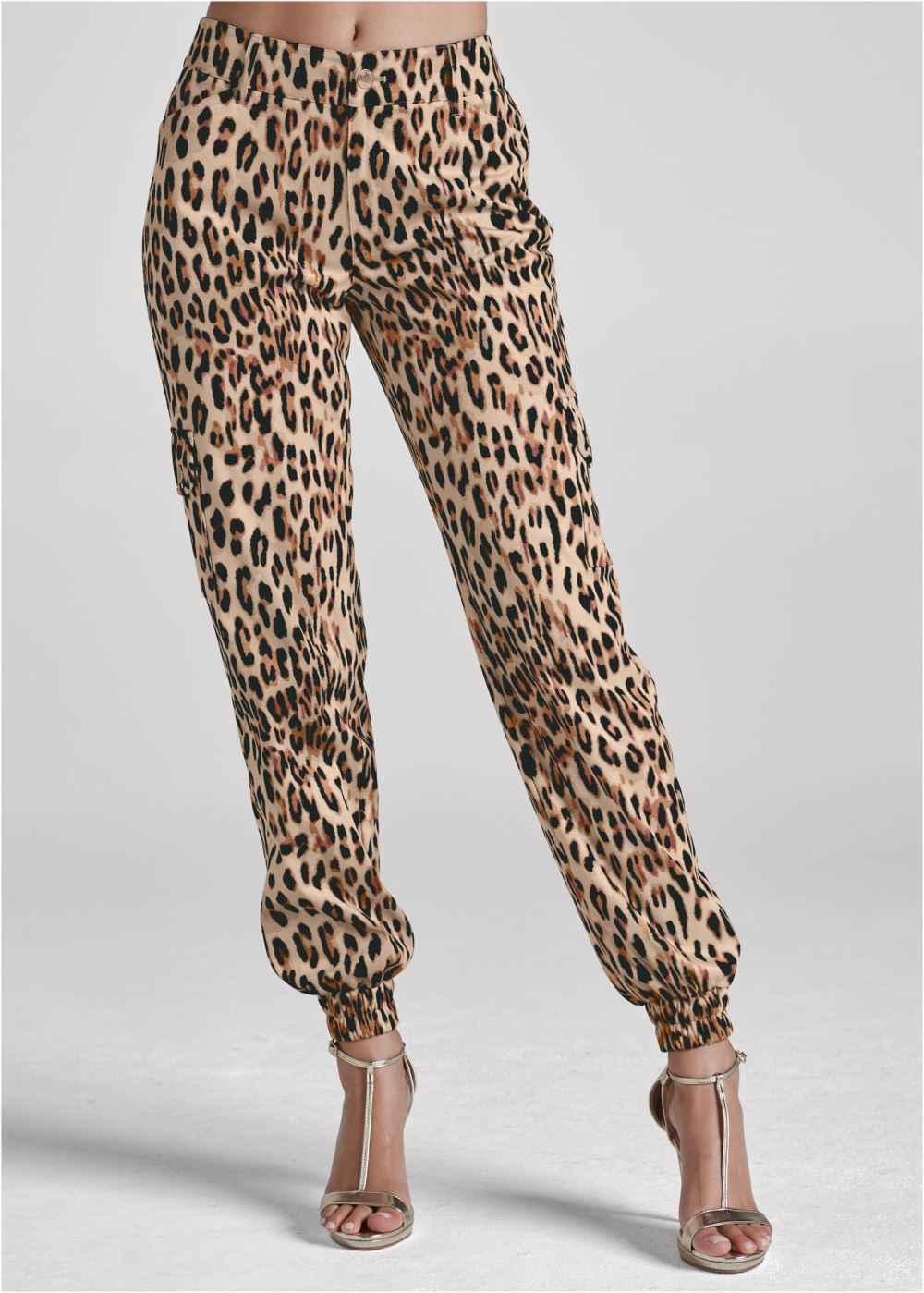 Venus Faux Suede Cargo Pants in Brown Multi