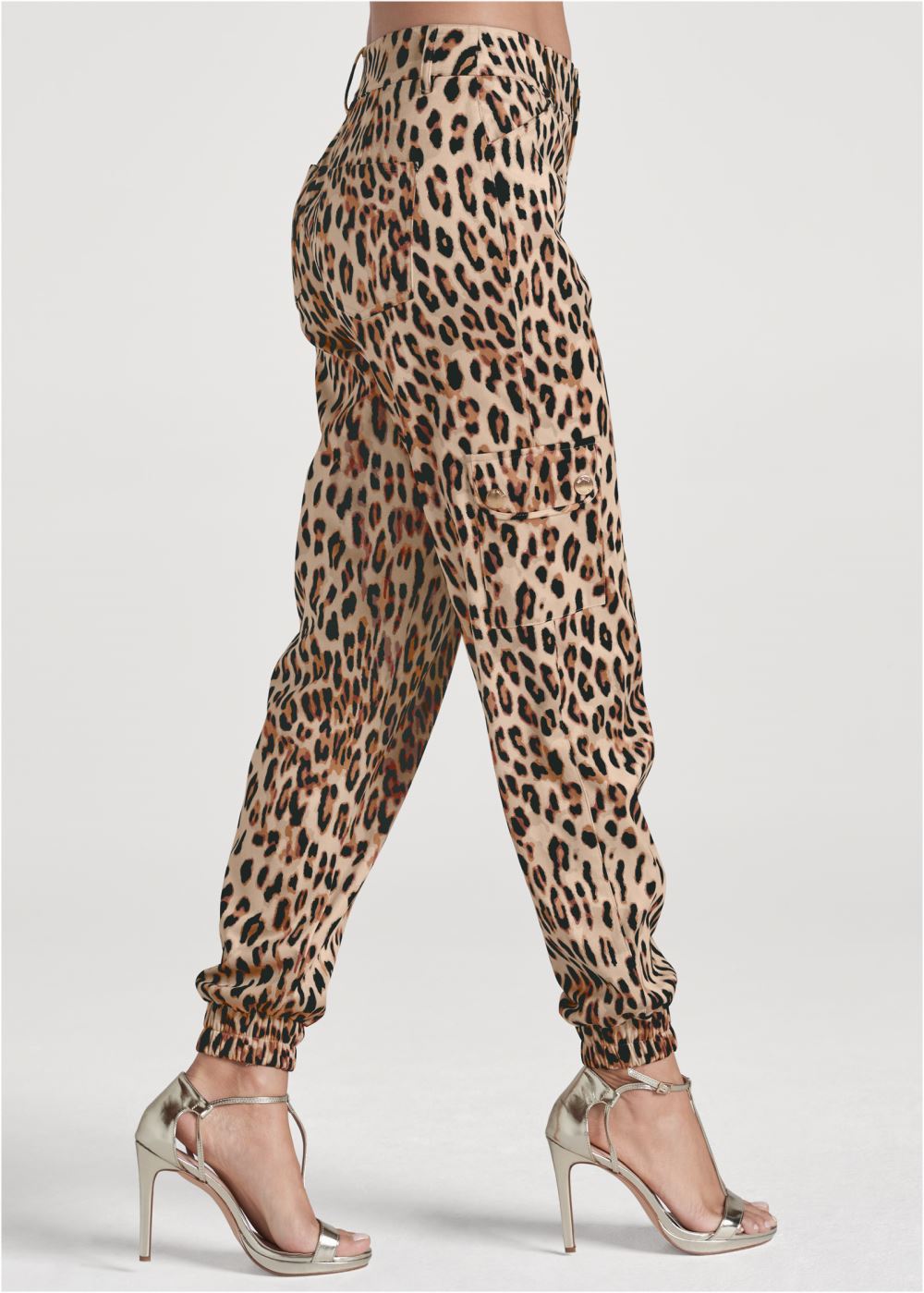 Venus Faux Suede Cargo Pants in Brown Multi