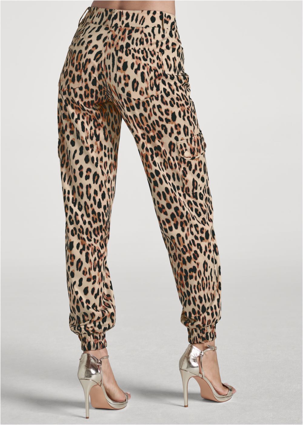 Venus Faux Suede Cargo Pants in Brown Multi