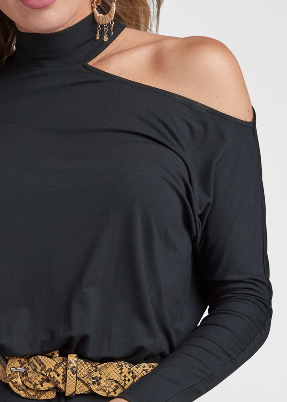 Venus Ruched Midi Dress - Black