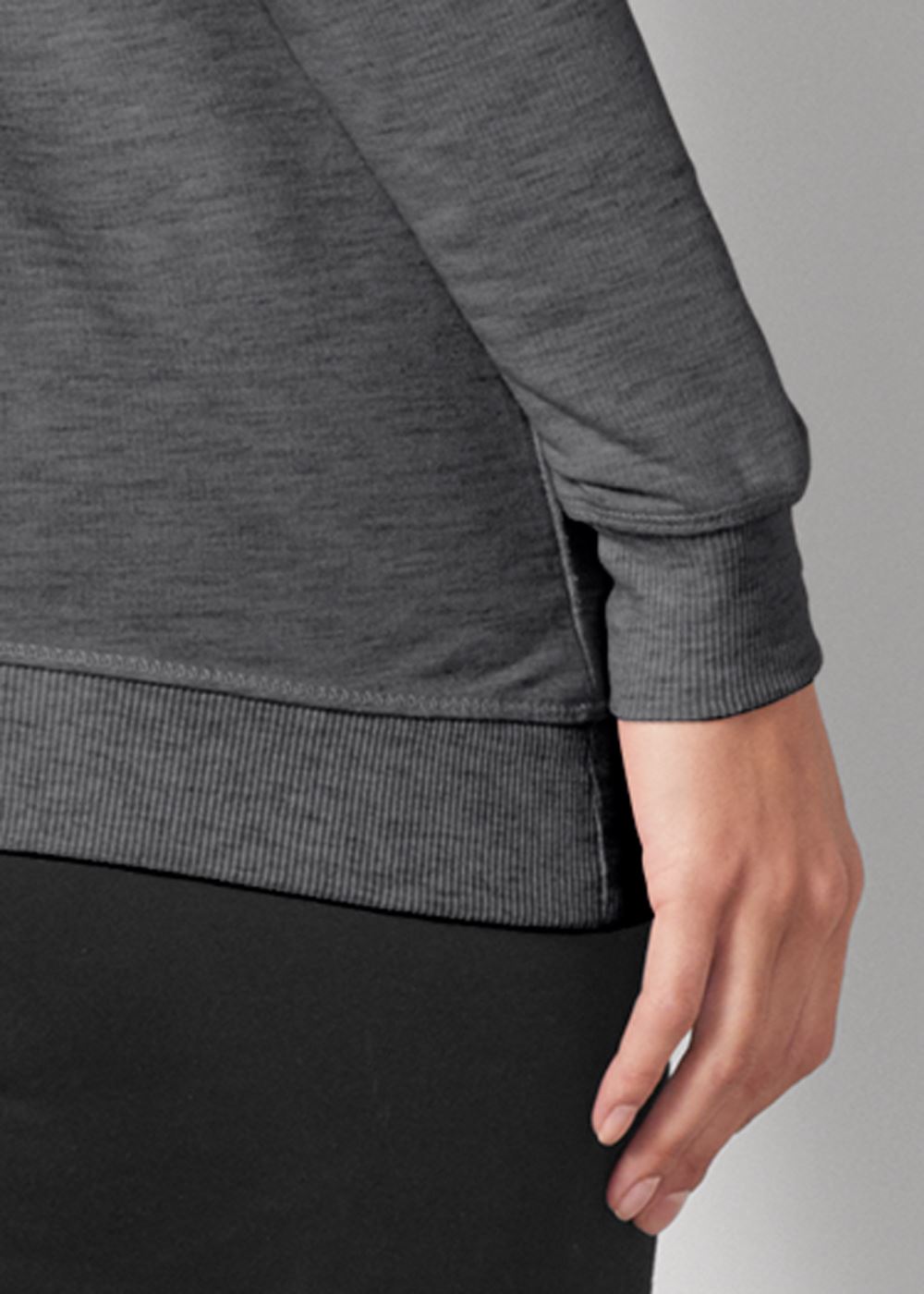 Venus Stud Embellished Sweatshirt in Dark Heather Grey