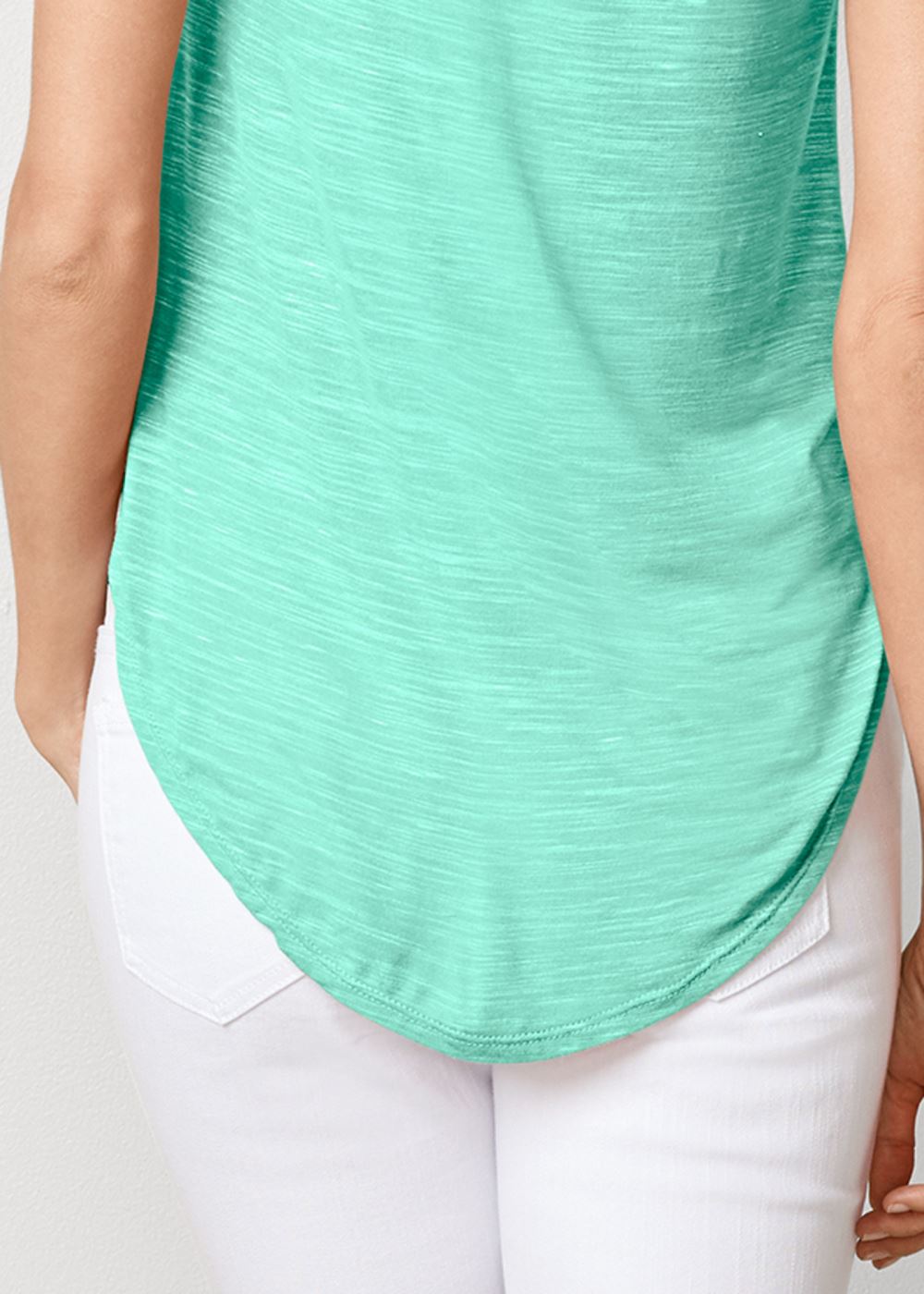 Venus Lace Detail Scoop Neck Top in Mint