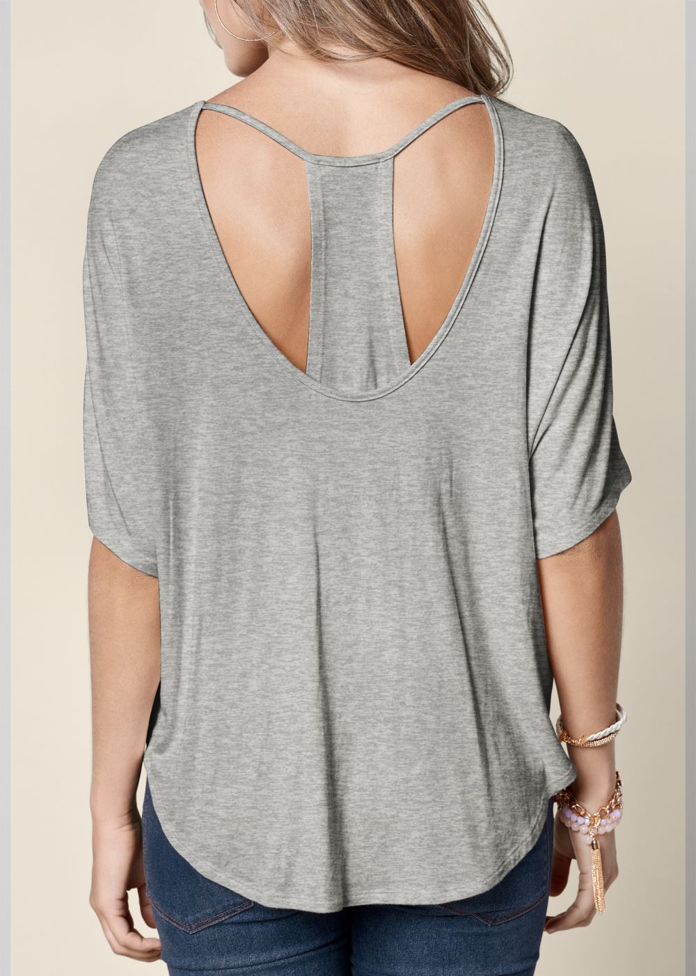 Venus Racerback Basic Top in Heather Grey