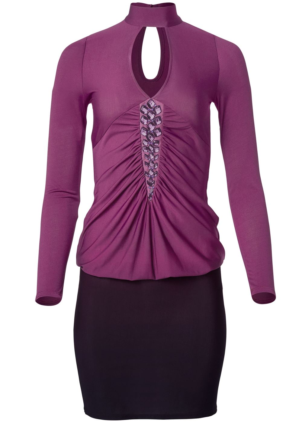 Venus Embellished Mini Dress - Purple