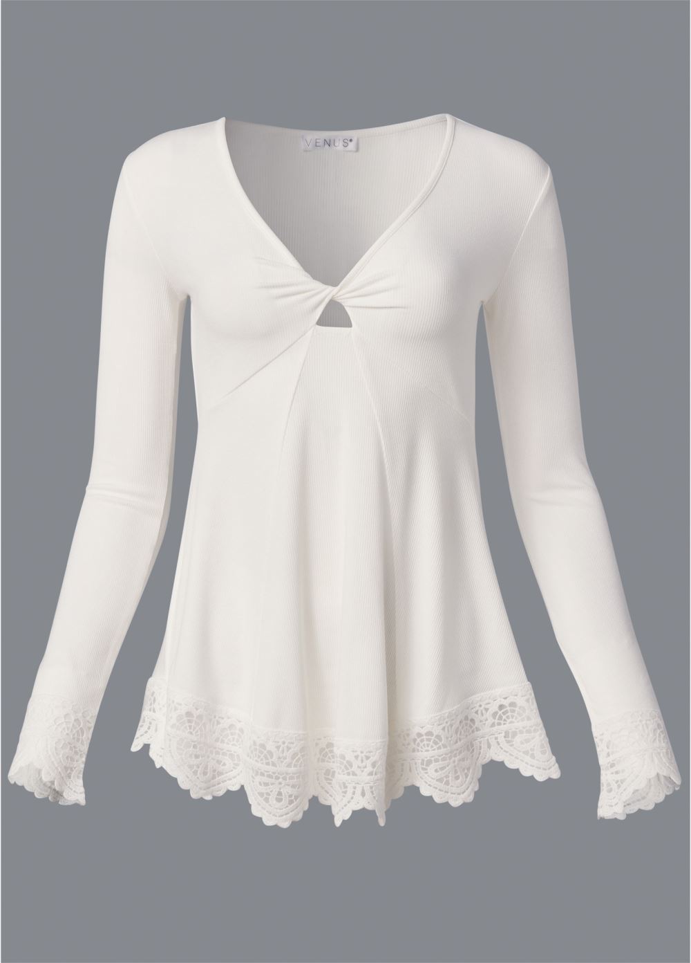 Venus Babydoll Lace Top in Off White