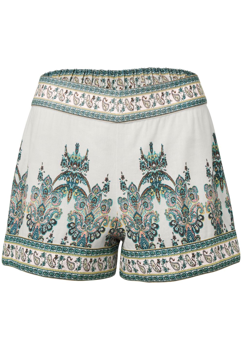 Venus Linen Paisley Shorts - White Multi