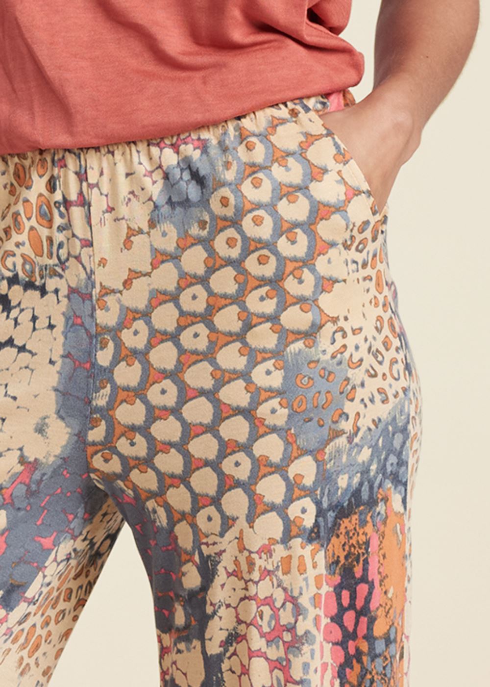 Venus Abstract Mirage Jumpsuit in Orange Multi