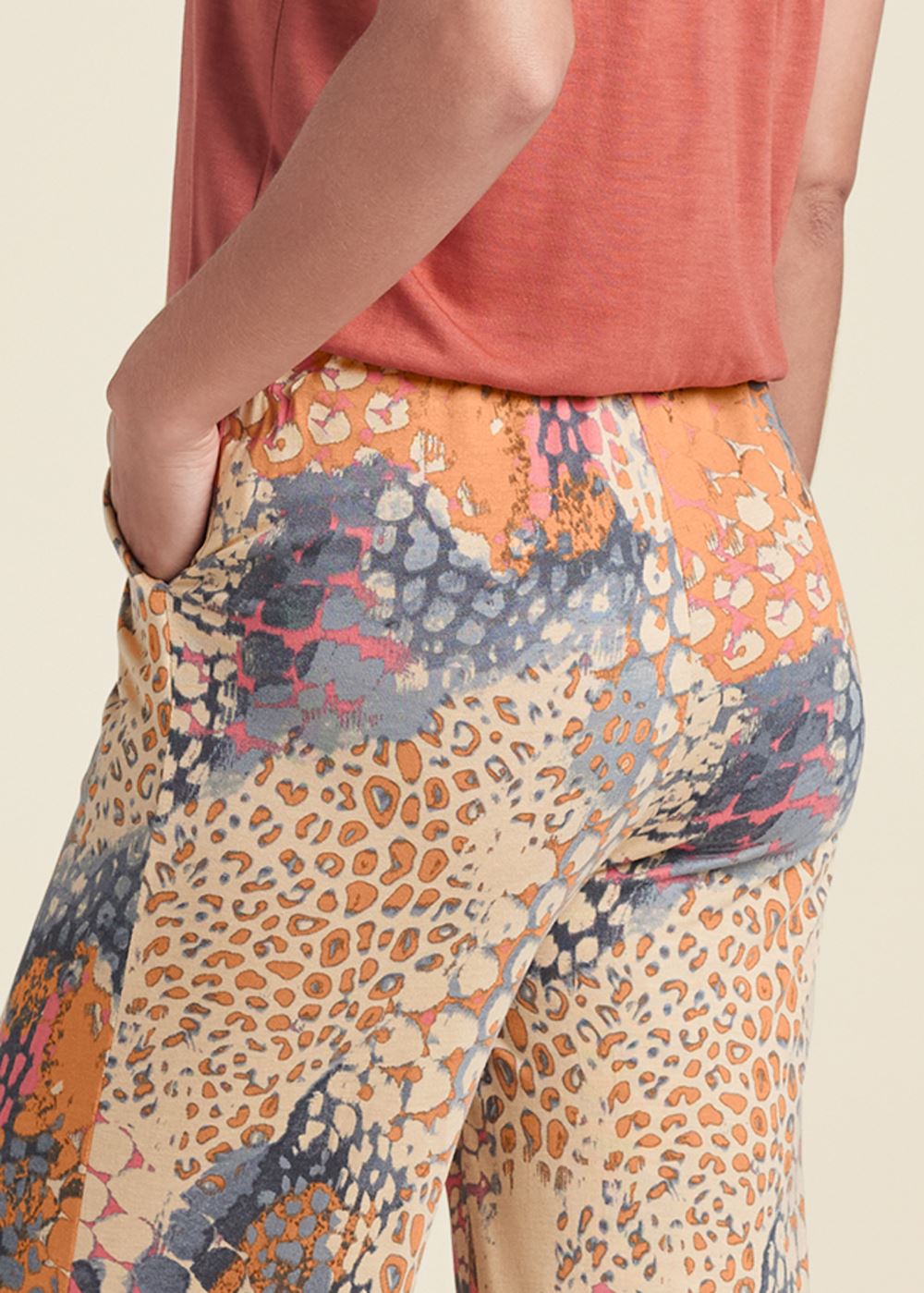 Venus Abstract Mirage Jumpsuit in Orange Multi