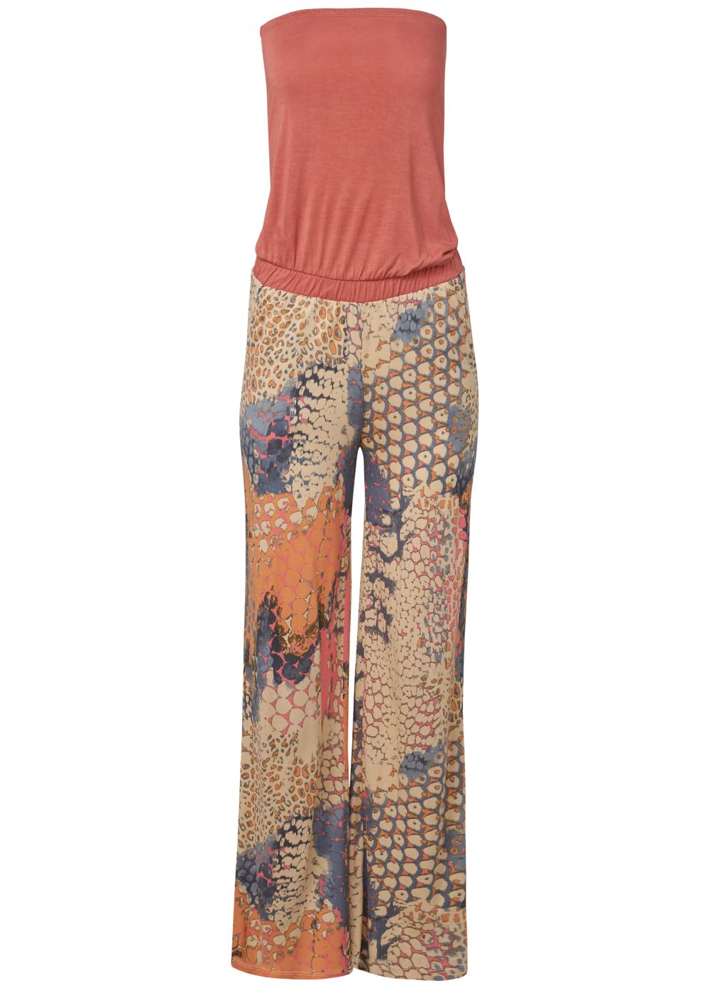 Venus Abstract Mirage Jumpsuit in Orange Multi
