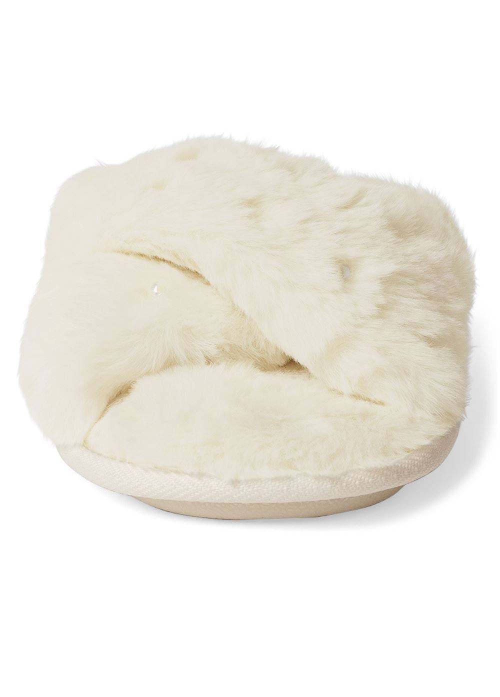 Venus Rhinestone Slide Slippers in Off White