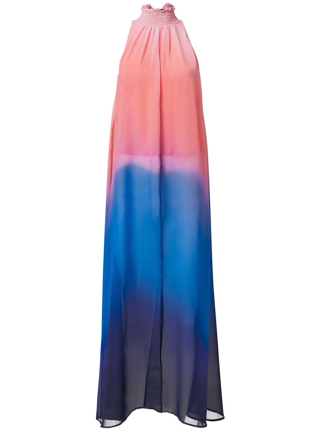 Venus Ombre Mock-Neck Maxi Top in Coral Multi