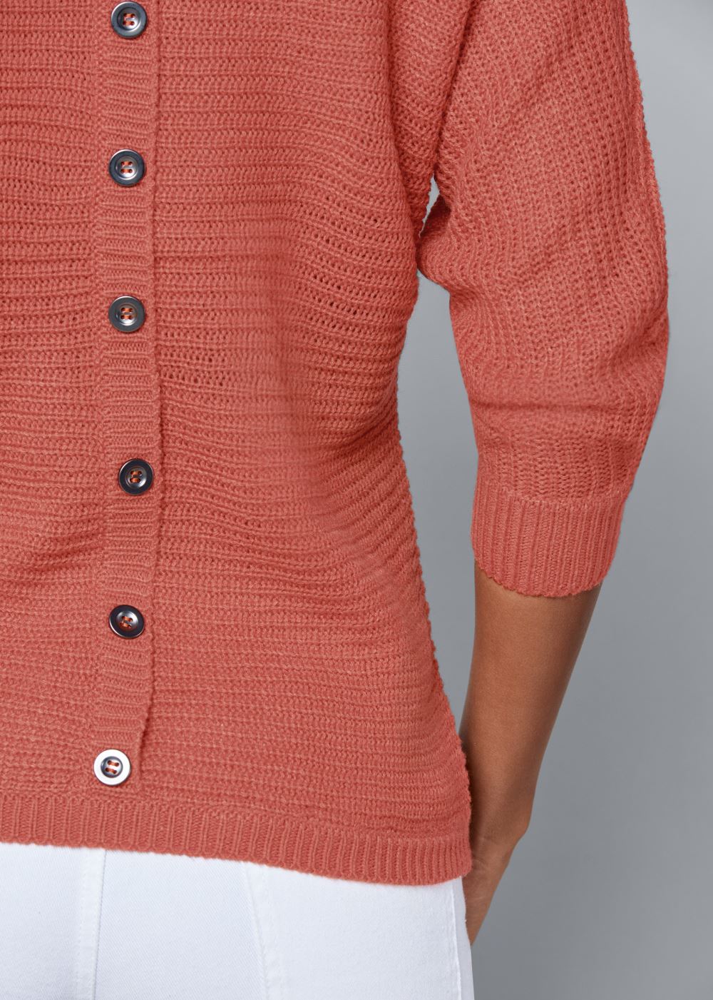 Venus VENUS | Button Back Detail Sweater in Burnt Orange