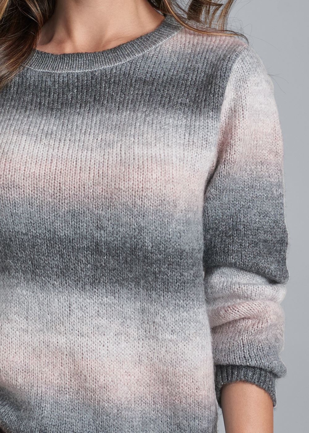 Venus VENUS | Ombre Stripe Sweater in Pink & Black