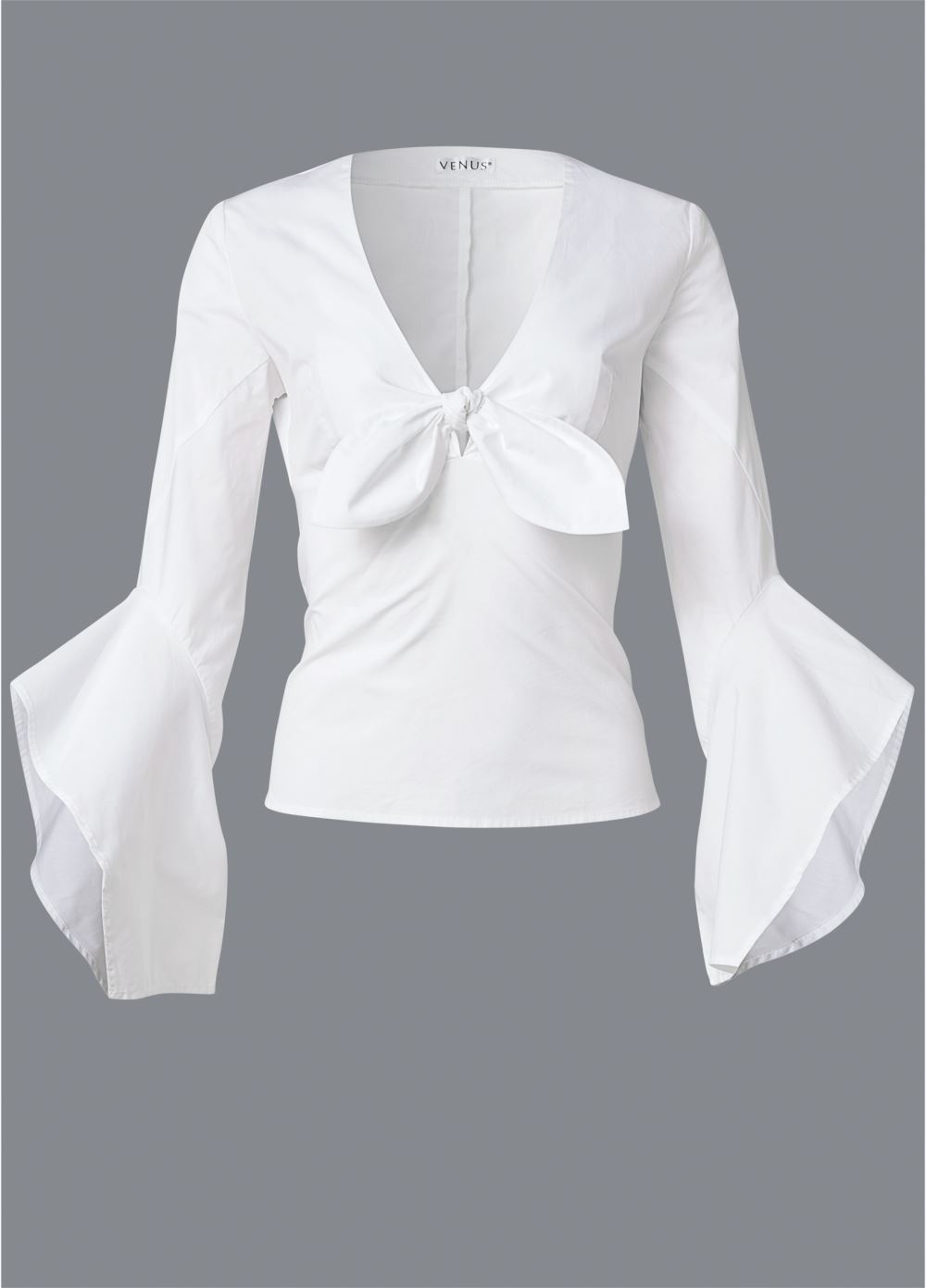 Venus Front-Tie Blouse in White