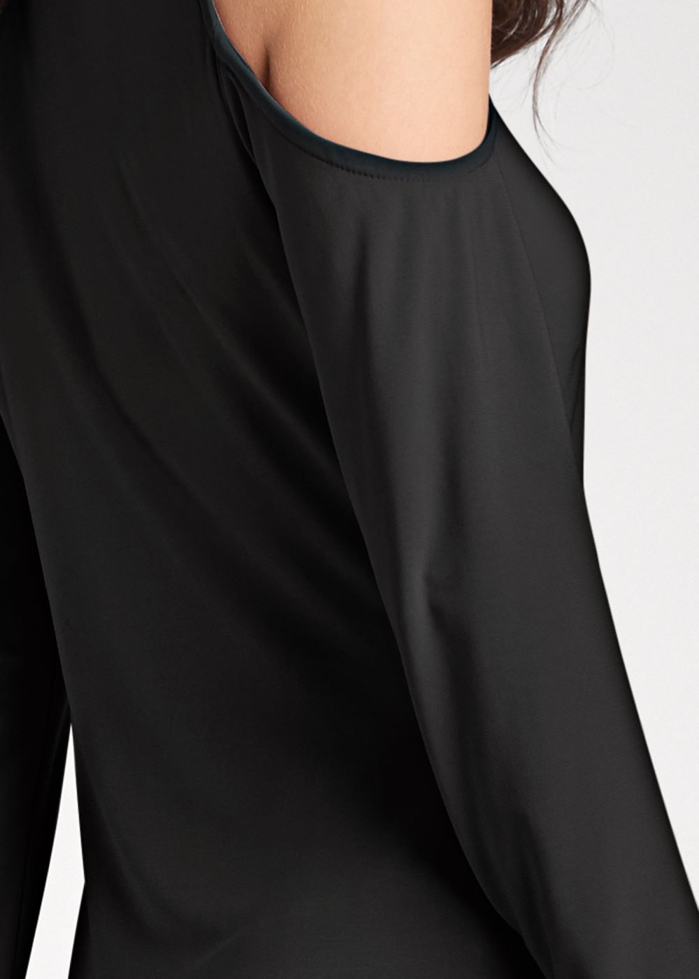 Venus Cold-Shoulder Maxi Top in Black