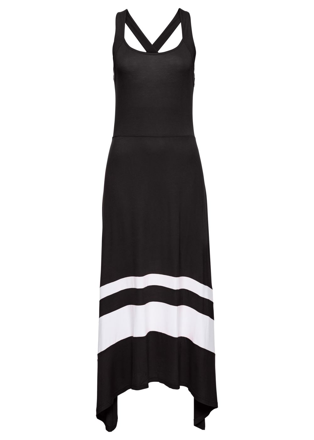 Venus Color Block Maxi Dress - Black & White