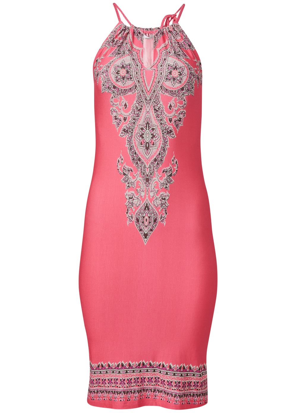 Venus Printed Keyhole Dress - Pink Multi
