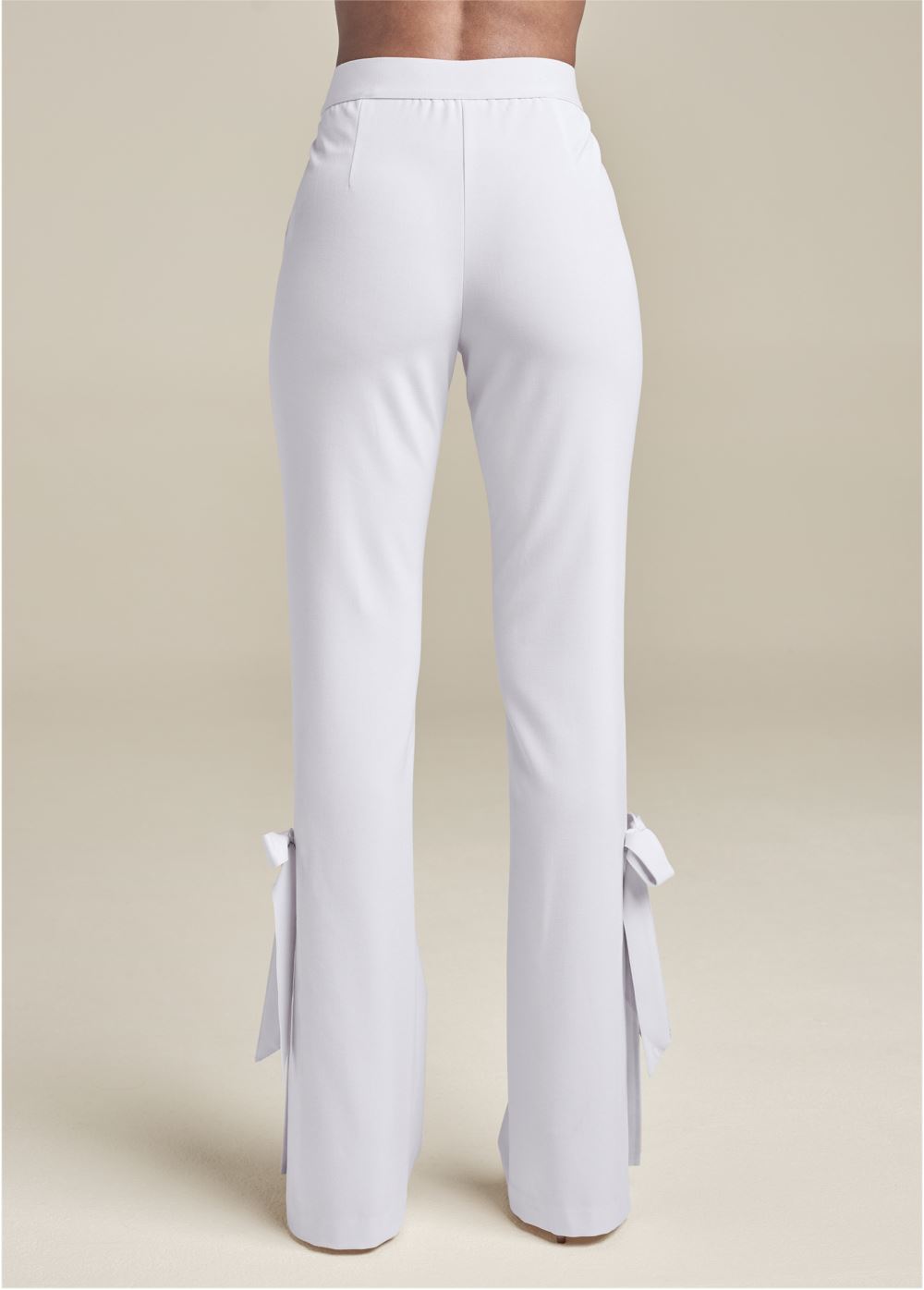Venus Tie Bow Hem Pants in White