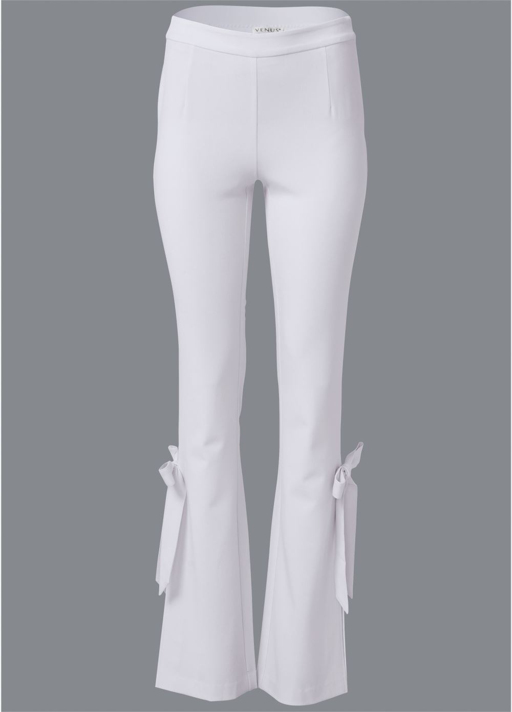 Venus Tie Bow Hem Pants in White
