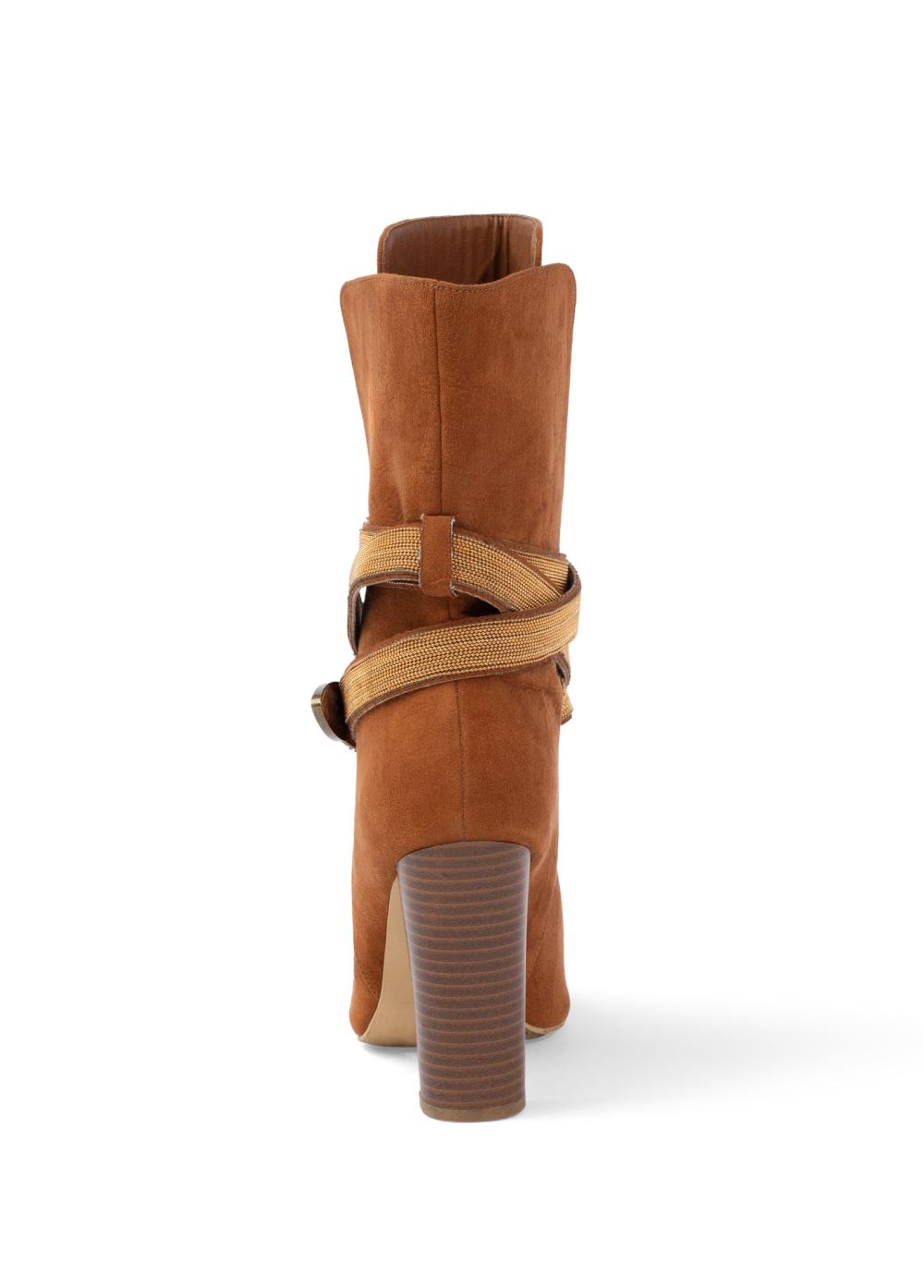 Venus Western Buckle Wrap Boots in Cognac